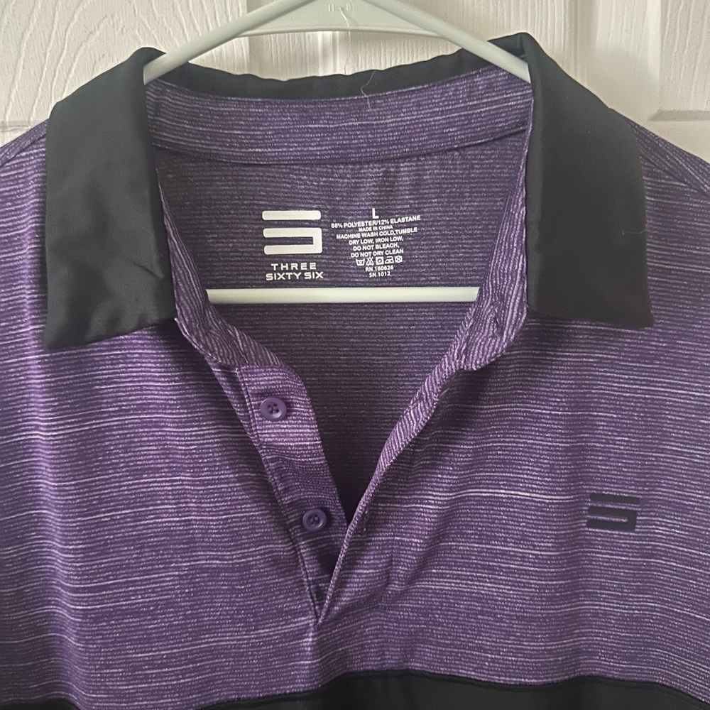 Men's Purple and Black Polo Shirt - Picture 2 of 3